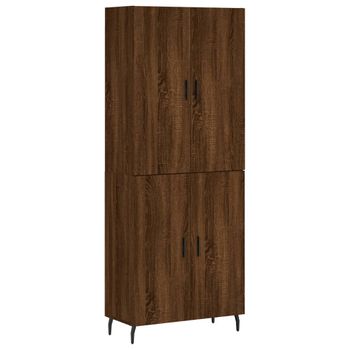 Aparador Alto Madera Contrachapada Marrón Roble 69,5x34x180 Cm Vidaxl