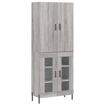 Aparador Alto Madera Contrachapada Gris Sonoma 69,5x34x180 Cm Vidaxl