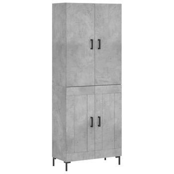 Aparador Alto Madera Contrachapada Gris Hormigón 69,5x34x180 Cm Vidaxl