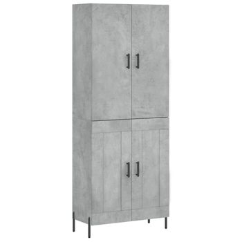 Aparador Alto Madera Contrachapada Gris Hormigón 69,5x34x180 Cm Vidaxl