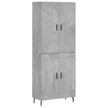 Aparador Alto Madera Contrachapada Gris Hormigón 69,5x34x180 Cm Vidaxl