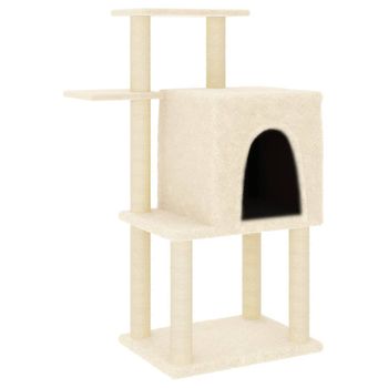 Árbol Rascador Para Gatos De Aglomerado Felpa Yute 61x41x96 Cm-pawhut con  Ofertas en Carrefour