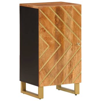 Mueble Auxiliar Madera Maciza Mango Marrón/negro 40x33,5x75 Cm Vidaxl