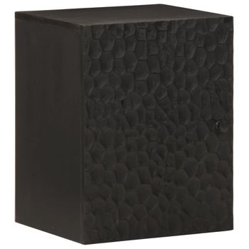 Armario De Baño De Pared Madera Maciza Mango Negro 38x33x48 Cm Vidaxl