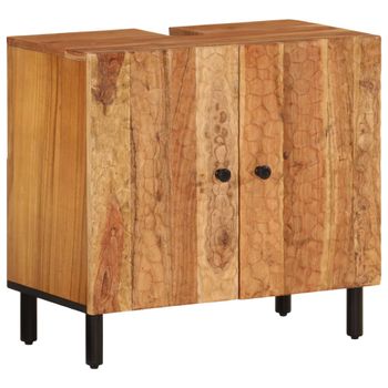 Armario De Lavabo Para Baño Madera Maciza De Acacia 62x33x58 Cm Vidaxl