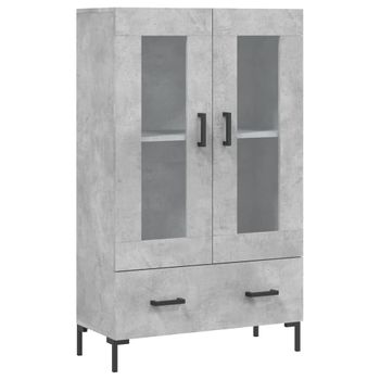 Mueble Aparador alto madera de ingeniería gris hormigón 57x35x90 cm vidaXL