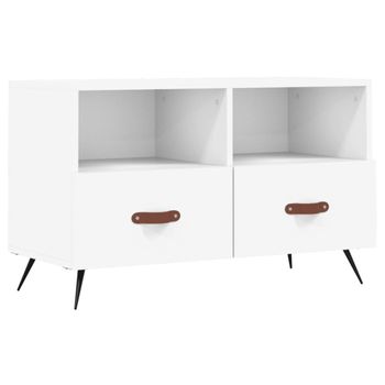 Mueble Para Tv Madera Contrachapada Blanco 80x36x50 Cm Vidaxl