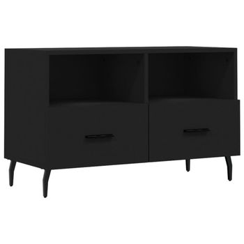 Mueble Para Tv Madera Contrachapada Negro 80x36x50 Cm Vidaxl