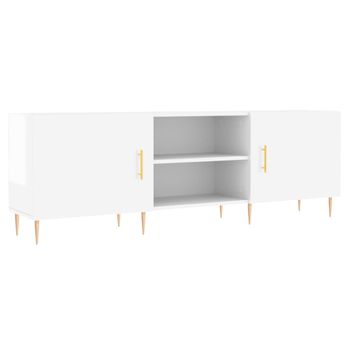 Mueble De Tv Madera De Ingeniería Blanco Brillante 150x30x50 Cm Vidaxl