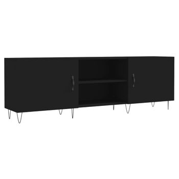 Mueble Para Tv Madera De Ingeniería Negro 150x30x50 Cm Vidaxl