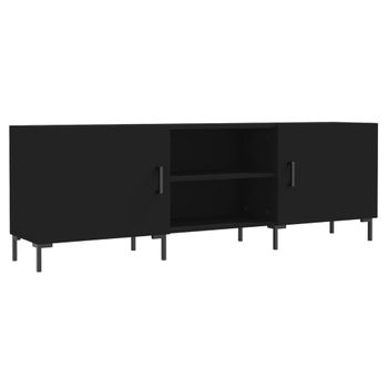 Mueble Para Tv Madera De Ingeniería Negro 150x30x50 Cm Vidaxl