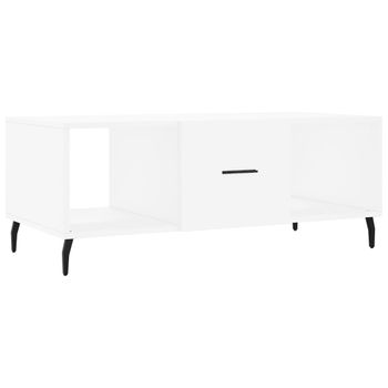 Mesa De Centro Madera Contrachapada Blanco 102x50x40 Cm Vidaxl