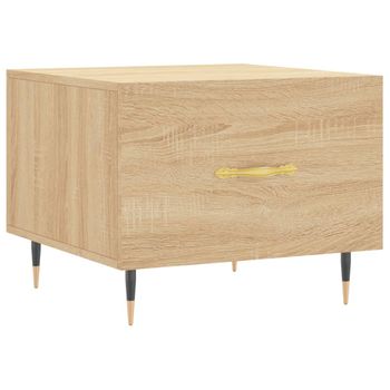 Mesa De Centro Madera Contrachapada Roble Sonoma 50x50x40 Cm Vidaxl