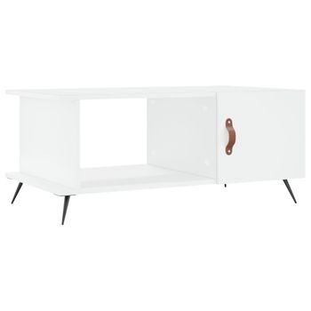 Mesa De Centro Madera Contrachapada Blanco 90x50x40 Cm Vidaxl