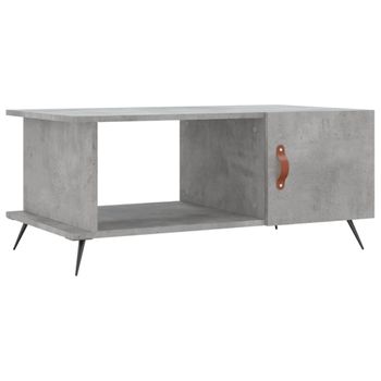 Mesa De Centro Madera Contrachapada Gris Hormigón 90x50x40 Cm Vidaxl