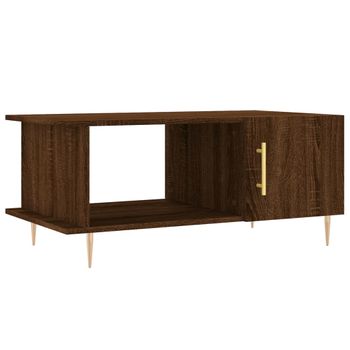 Mesa De Centro Madera Contrachapada Roble Marrón 90x50x40 Cm Vidaxl