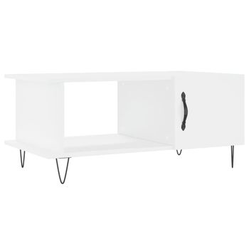 Mesa centro elevable DUMI. Mesa auxiliar de salón elevable con revistero en  color blanco 110 X 65 cm