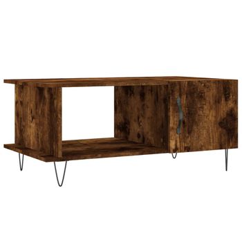 Mesa De Centro Madera Contrachapada Roble Ahumado 90x50x40 Cm Vidaxl