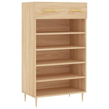 Zapatero Madera De Ingeniería Roble Sonoma 60x35x105 Cm Vidaxl