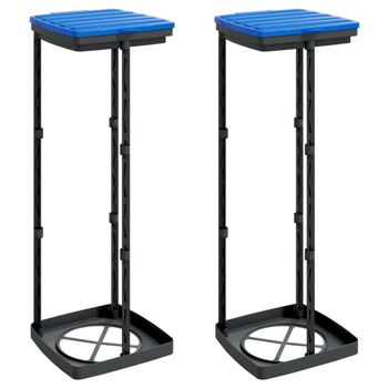 Soportes Para Bolsas De Basura 2 Uds Pp Negro Y Azul 120 L Vidaxl