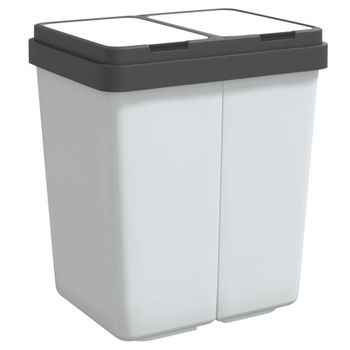 Cubo De Basura Doble Blanco 2x25 L Vidaxl