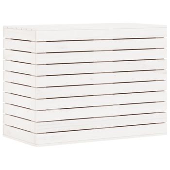 Cesto Para La Ropa Sucia Madera Maciza Pino Blanco 88,5x44x66cm Vidaxl