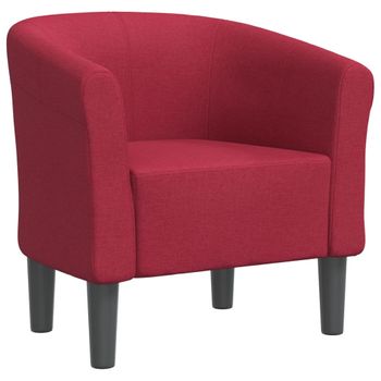 Sillón De Tela Rojo Tinto Vidaxl