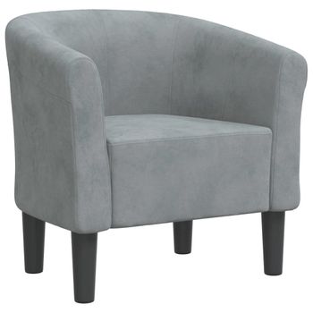 Sillón De Terciopelo Gris Oscuro Vidaxl