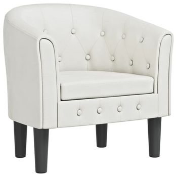 Sillón Cuero Sintético Blanco Vidaxl