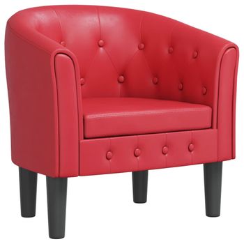 Sillón Cuero Sintético Rojo Vidaxl