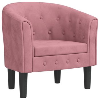 Sillón De Terciopelo Rosa Vidaxl