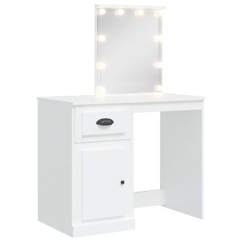 Tocador De Maquillaje Con Luces Led Mdf Blanco 110x55x145 Cm Vidaxl con  Ofertas en Carrefour