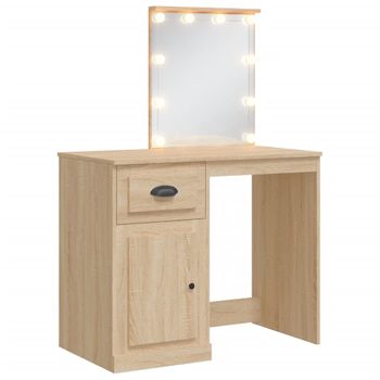 Tocador De Maquillaje Con Luces Led Mdf Gris 110x55x145 Cm Vidaxl con  Ofertas en Carrefour