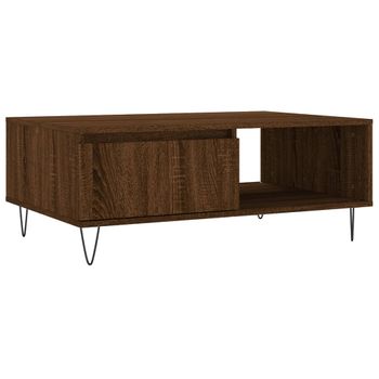 Mesa De Centro Madera De Ingeniería Roble Marrón 90x60x35 Cm Vidaxl