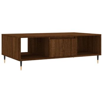 Mesa De Centro Madera De Ingeniería Roble Marrón 104x60x35 Cm Vidaxl