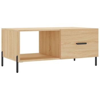 Mesa De Centro Madera Contrachapada Roble Sonoma 90x50x40 Cm Vidaxl