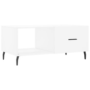 Mesa De Centro Madera Contrachapada Blanco 90x50x40 Cm Vidaxl