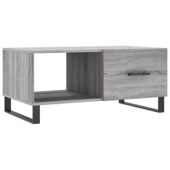 Mesa De Centro Madera Contrachapada Gris Sonoma 90x50x40 Cm Vidaxl