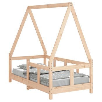 Cama para niños Knätten En diseño de Casa con Somier madera pino 70 x 140  cm Natural [en.casa]