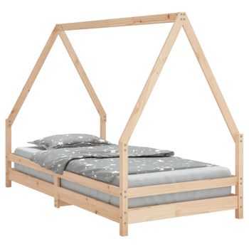 Cama Infantil Vindafjord Doble En Forma De Casa Bambú 160 X 200 Cm - Color  Natural [en.casa] con Ofertas en Carrefour