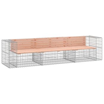 vidaXL Banco jardín con gaviones madera pino impregnada 143x71x65,5 cm