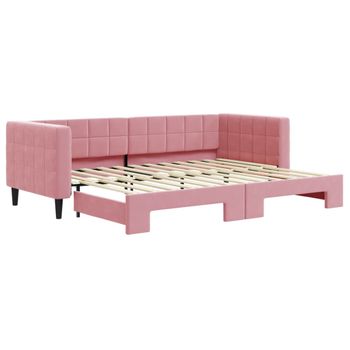 Sofá Cama Nido Terciopelo Rosa 80x200 Cm Vidaxl