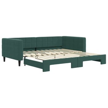 Sofá Cama Nido Terciopelo Verde Oscuro 100x200 Cm Vidaxl