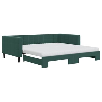 Sofá Cama Nido Con Colchón Terciopelo Verde Oscuro 100x200 Cm Vidaxl