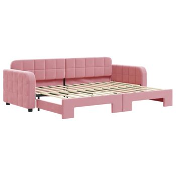 Sofá Cama Nido Terciopelo Rosa 80x200 Cm Vidaxl