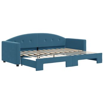 Sofá Cama Nido Terciopelo Azul 80x200 Cm Vidaxl