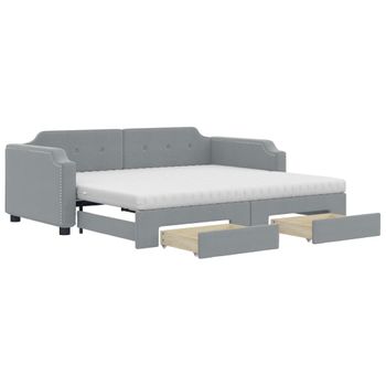 Sofá Cama Nido Con Cajones Terciopelo Gris Claro 100x200 Cm Vidaxl con  Ofertas en Carrefour