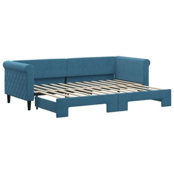 Sofá Cama Nido Terciopelo Azul 80x200 Cm Vidaxl