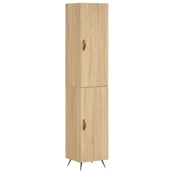 Aparador De Madera Contrachapada Roble Sonoma 34,5x34x180 Cm Vidaxl