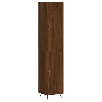 Aparador Alto Madera Contrachapada Roble Marrón 34,5x34x180 Cm Vidaxl